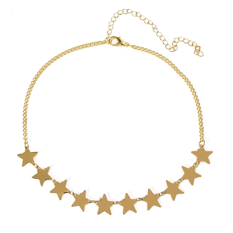 

Hot Selling Good Quality Gold and RH Plated Little Star Choker Necklace for Girl Jewelry 2020