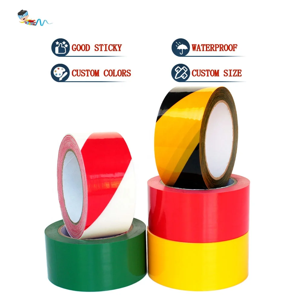 High Viscosity Custom Color Waterproof Recyclable Stripe PET and PVC Film 5S Floor Marking Safety Warning Caution Adhesive Tape