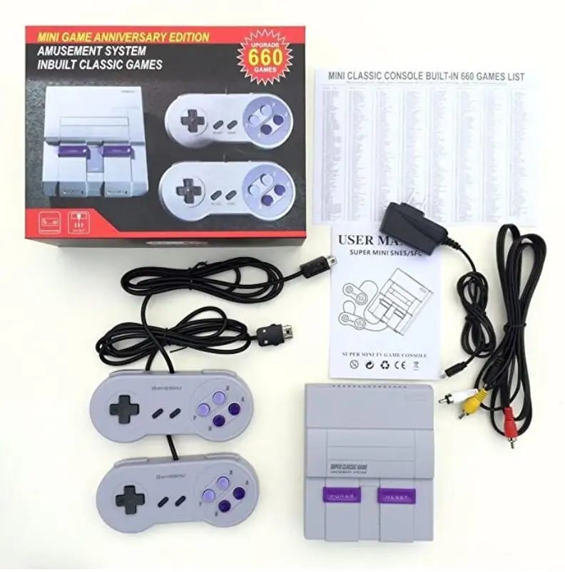 

TV retro video game console built-in 660 classic games AV output mini game player, As picture