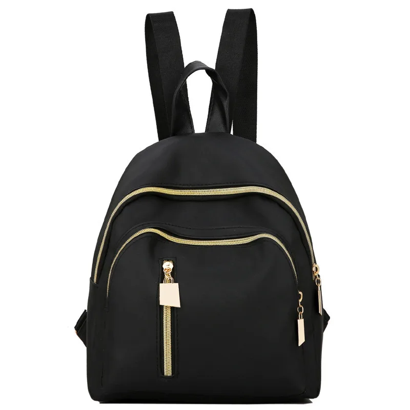 

Hot sale black small nylon backpack women girls college bags