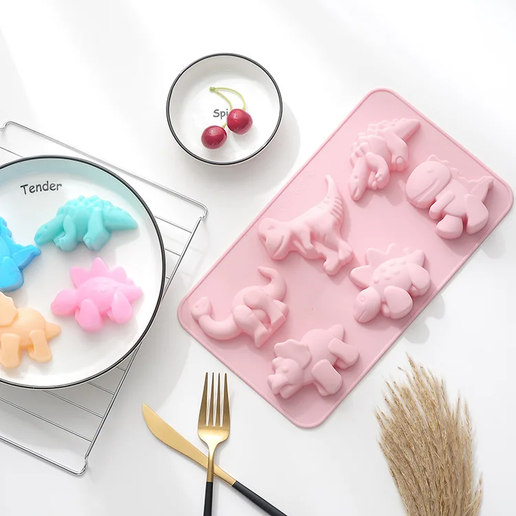 

Silicone 6 different shapes dinosaur cake mold park DIY baking tools