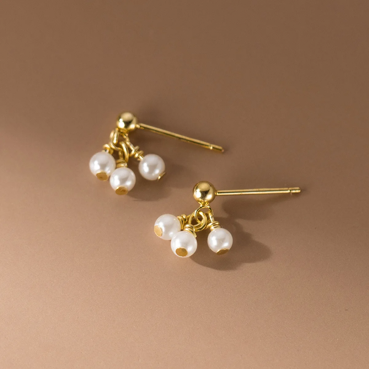 

wholesale pearl jewelry 925 silver stud earrings women gold plated sterling silver pearl stud earrings jewelry