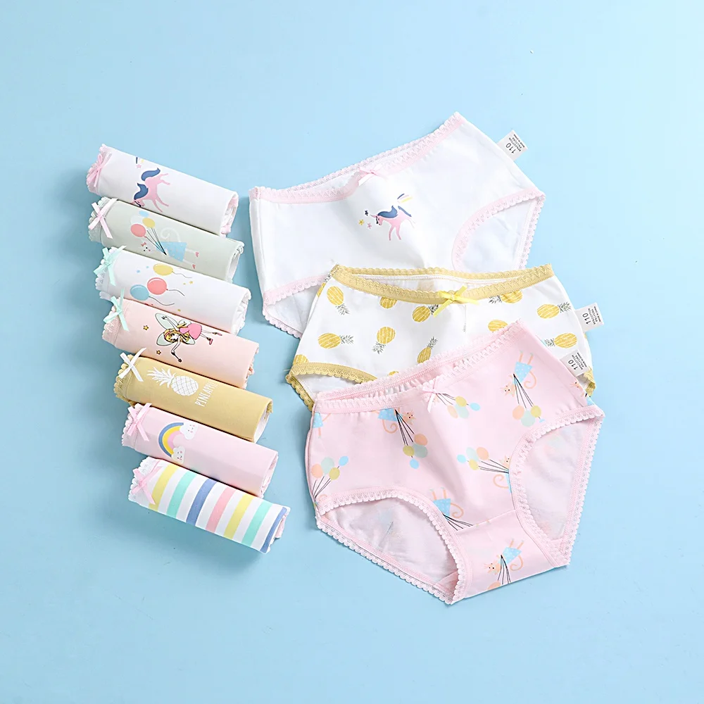

4pcs kids panties for girl underwear lovely fruit design, Picture shows