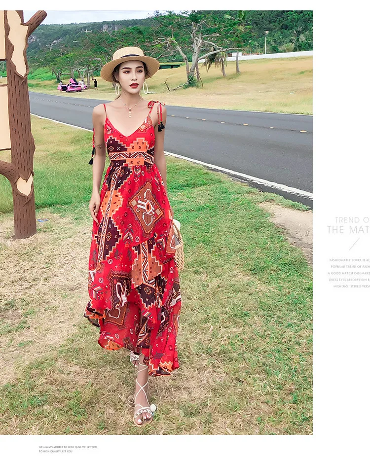 

New Fashion Design Summer Sexy Ladies Dresses Lace Up Sleeveless Women Casual Dress, Picture color