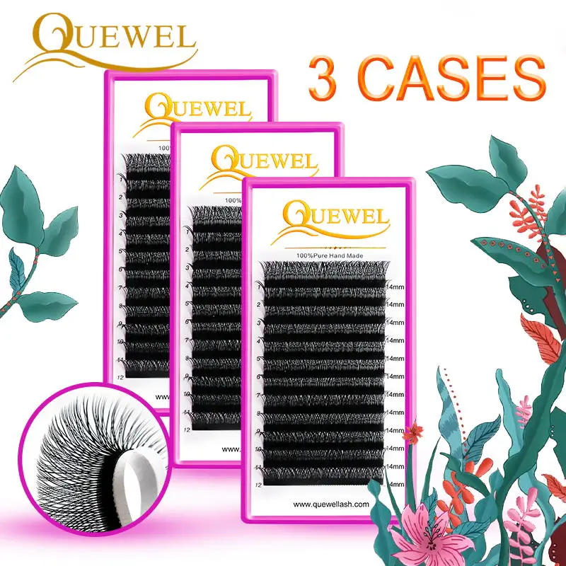 

QUEWEL Wholesale Accept Custom Labels YY Eyelash Extension High Quality Eyelash Extensions Private Label, Natural black