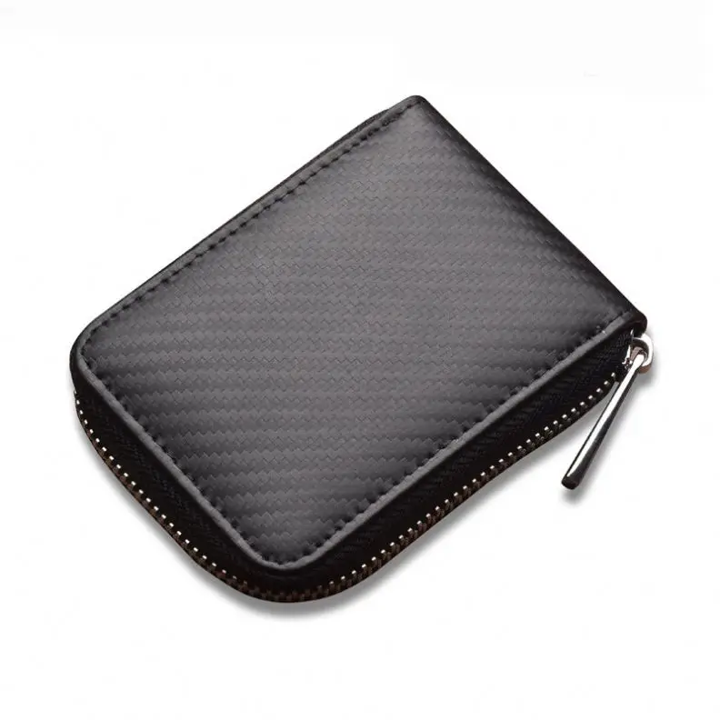 

AIYIYANG New Anti-Magnetic Large-Capacity Card Case Carbon Fiber Wallet Organ Card Holder Rfid Coin Purse