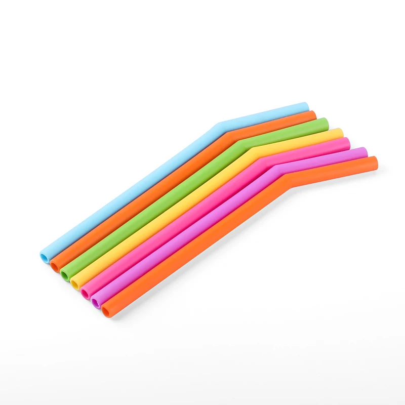 

colored small mini reusable silicone drinking straw for baby kids, Conventional 12 colours in stock