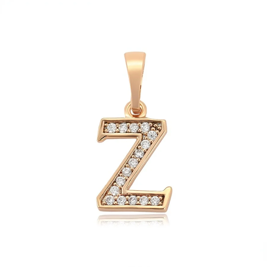 

35492 Xuping jewelry Fashion exquisite diamond set letter series Z new 18K gold religious series pendant