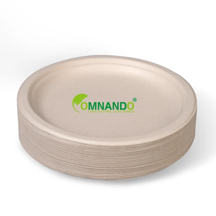 

2022 Eco-Friendly disposable bagasse dinner food plate biodegradable lunch party plate food packaging