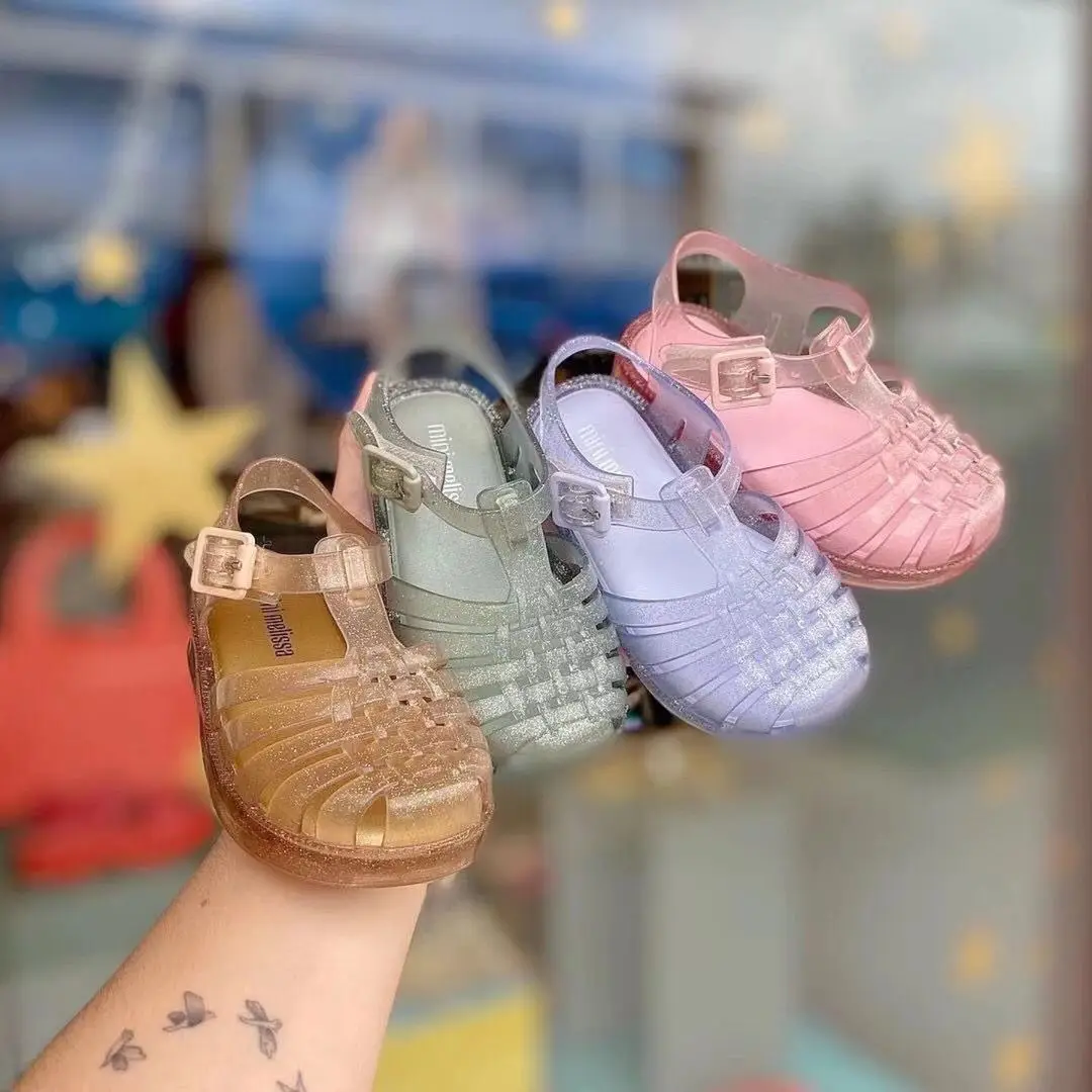 

2021 new children's sandals summer Baotou jelly shoes soft bottom breathable beach shoes