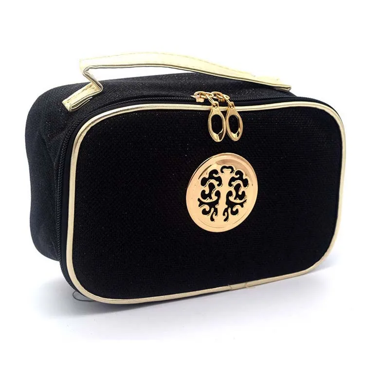 

Fashion Ladies Fashionable Cosmetic Bag New Square Make up Black Cosmetic Bag