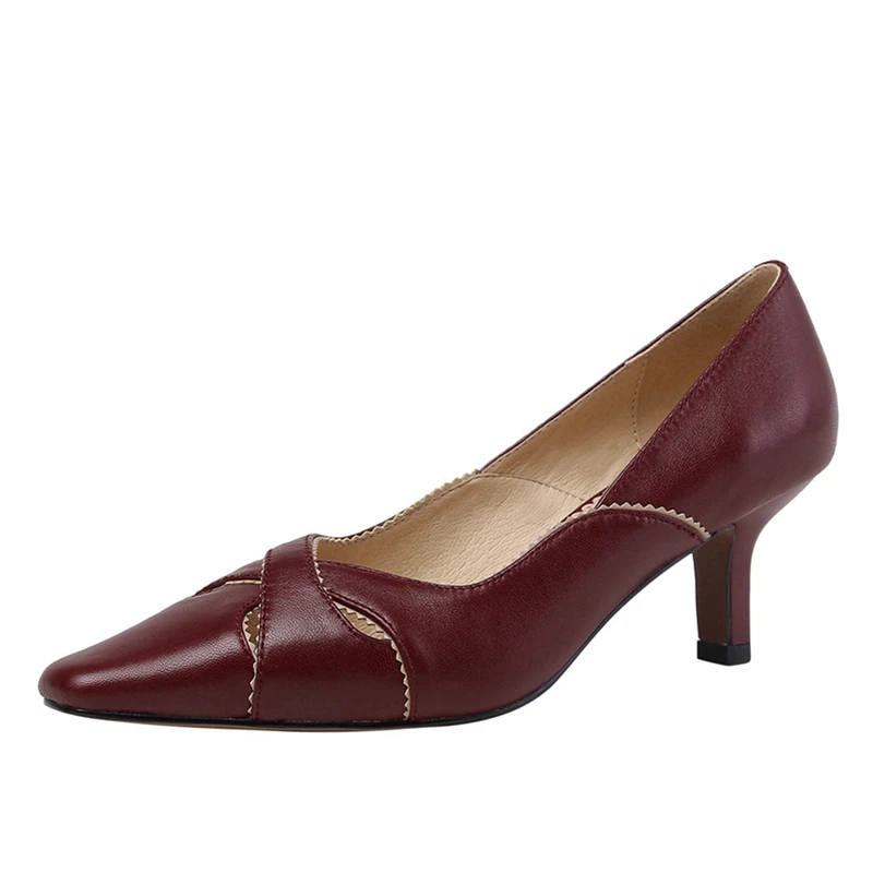 

women daily wear high heel shoes lady point toe thin heel shoes, Customized color