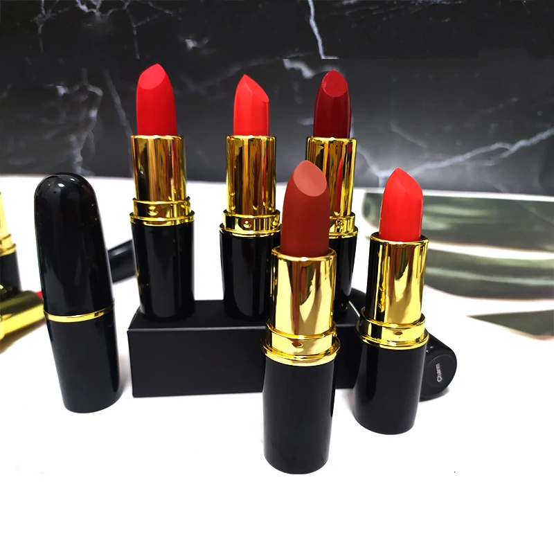 

In stock 20 high pigment bright red lipstick make your brands color matte lipstick