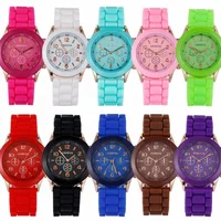 

New Fashion Geneva Ladies Sports Brand Silicone Watch Classic Fancy Quartz Watch For Women Relojes Mujer