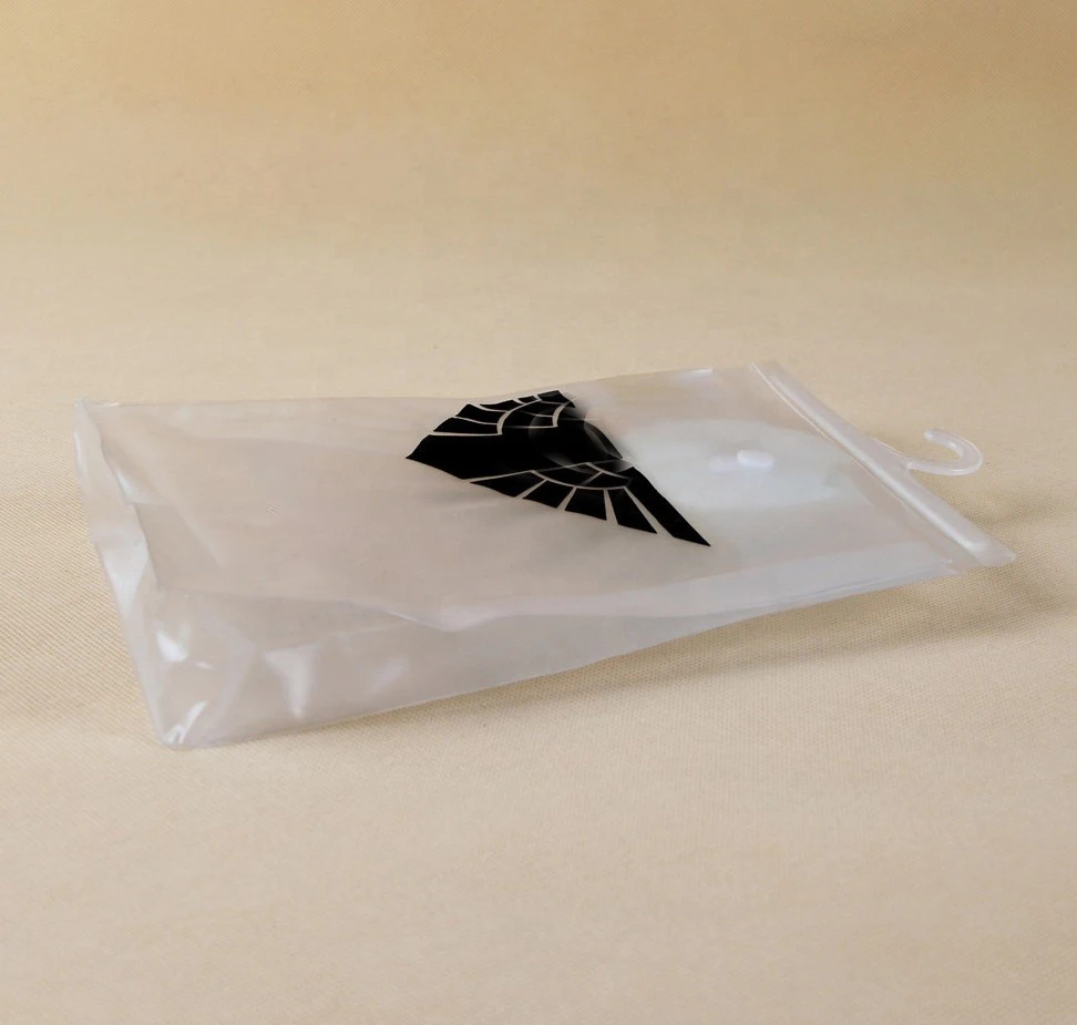 wholesale plastic PVC apparel packaging bag  with hanger