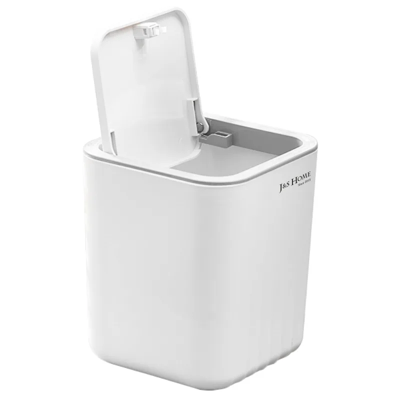 

DS1078 Countertop Garbage Basket Trashbox Home Office Desk Waste Bin Plastic Mini Desktop Trash Can with Swing Lid