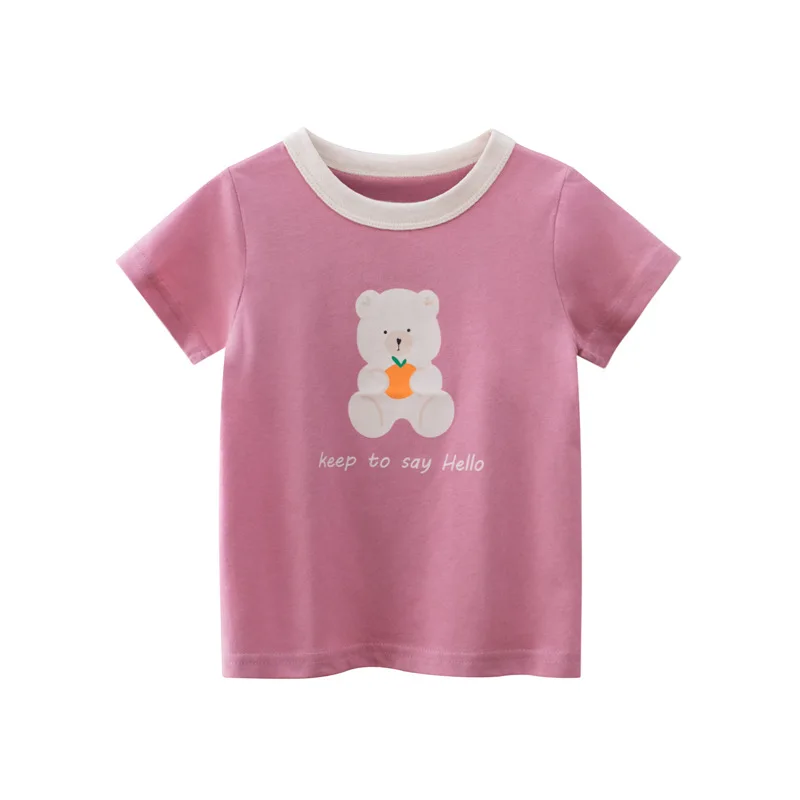 

Summer Fashion 100 % Cotton T Shirts Children Boutique Bear T Shirt Kids