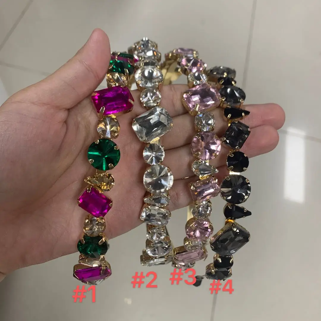 

bling crystal headband colorful hair accessories rhinestone Headband for women, Natural color