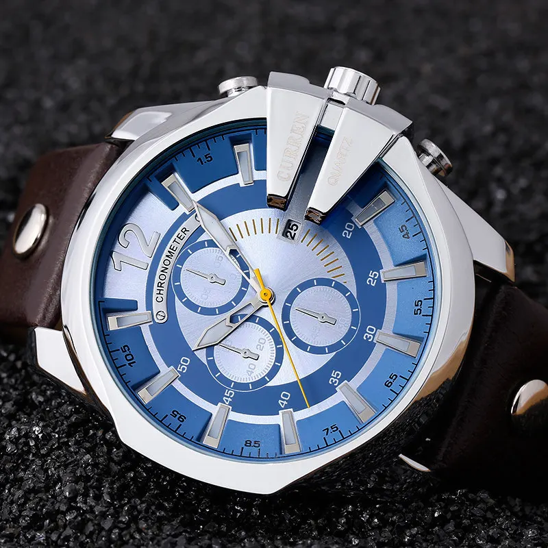 

Famous Brand Luxury CURREN Male Custom Logo Wrist Watch Montre Homme Watches Waterproof Leather Watches Quartz Wristwatch