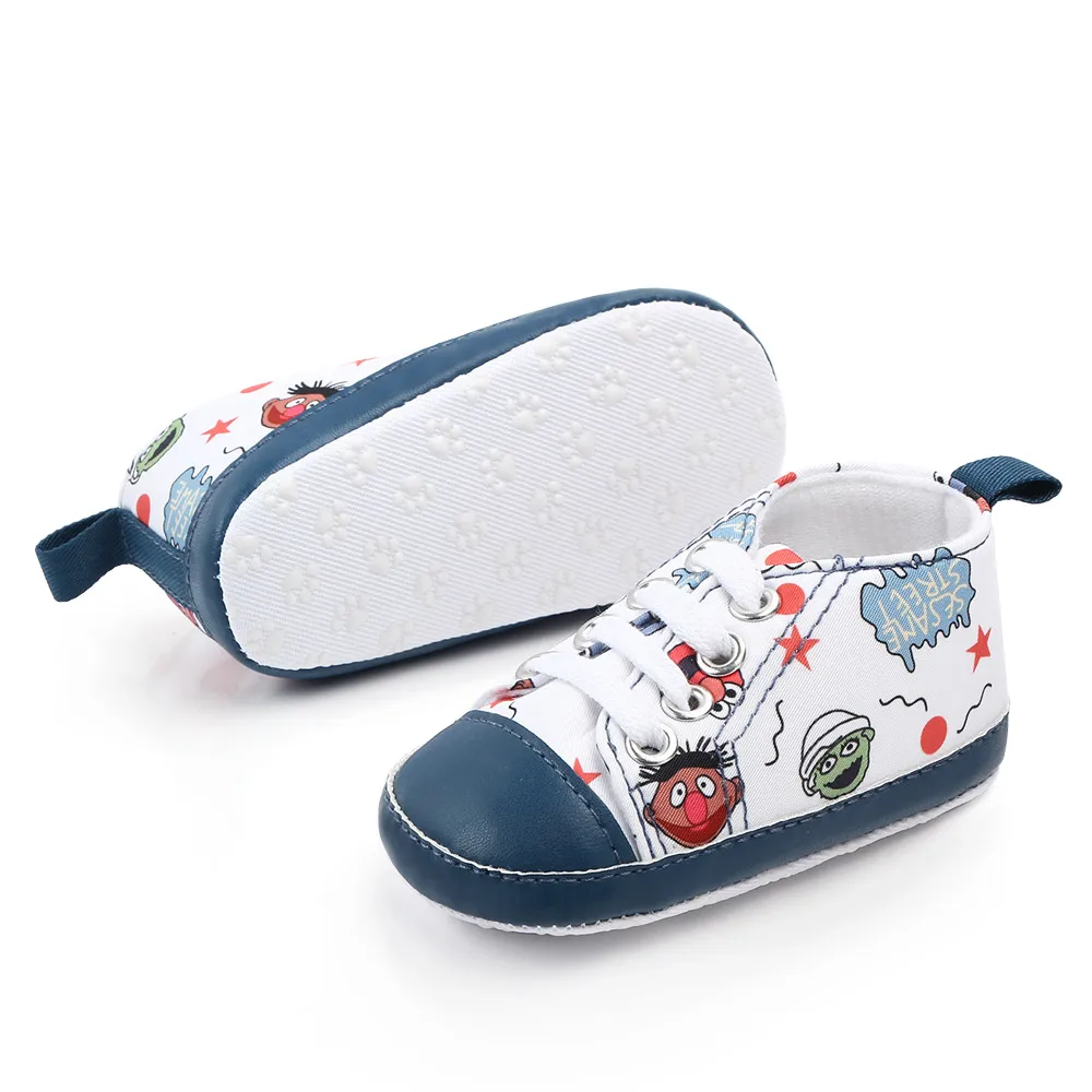 

2020 arrival cartoon comfortable print canvas 2020 born kids shoes, Blue/pink