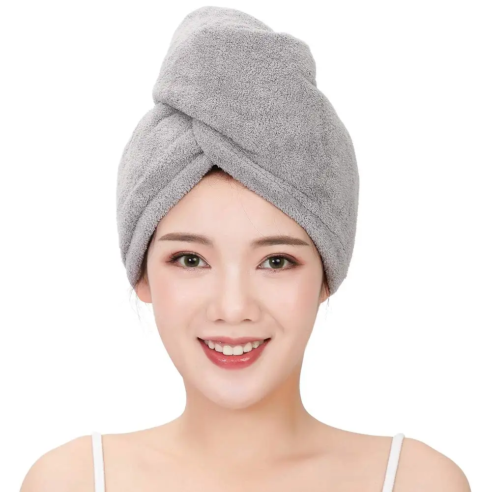 

Microfiber Hair Drying Towel  0.193kg/SET 300GSM Strong Water Absorbent Blue Gray Color Microfiber Hair Drying Towel