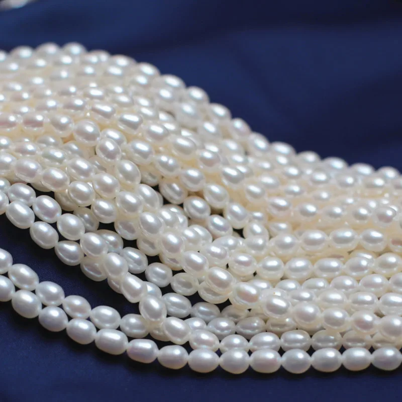 

Wholesale small seed 3 mm 4 mm 5 mm AAA sweet water natural pearl strand freshwater, Natural white