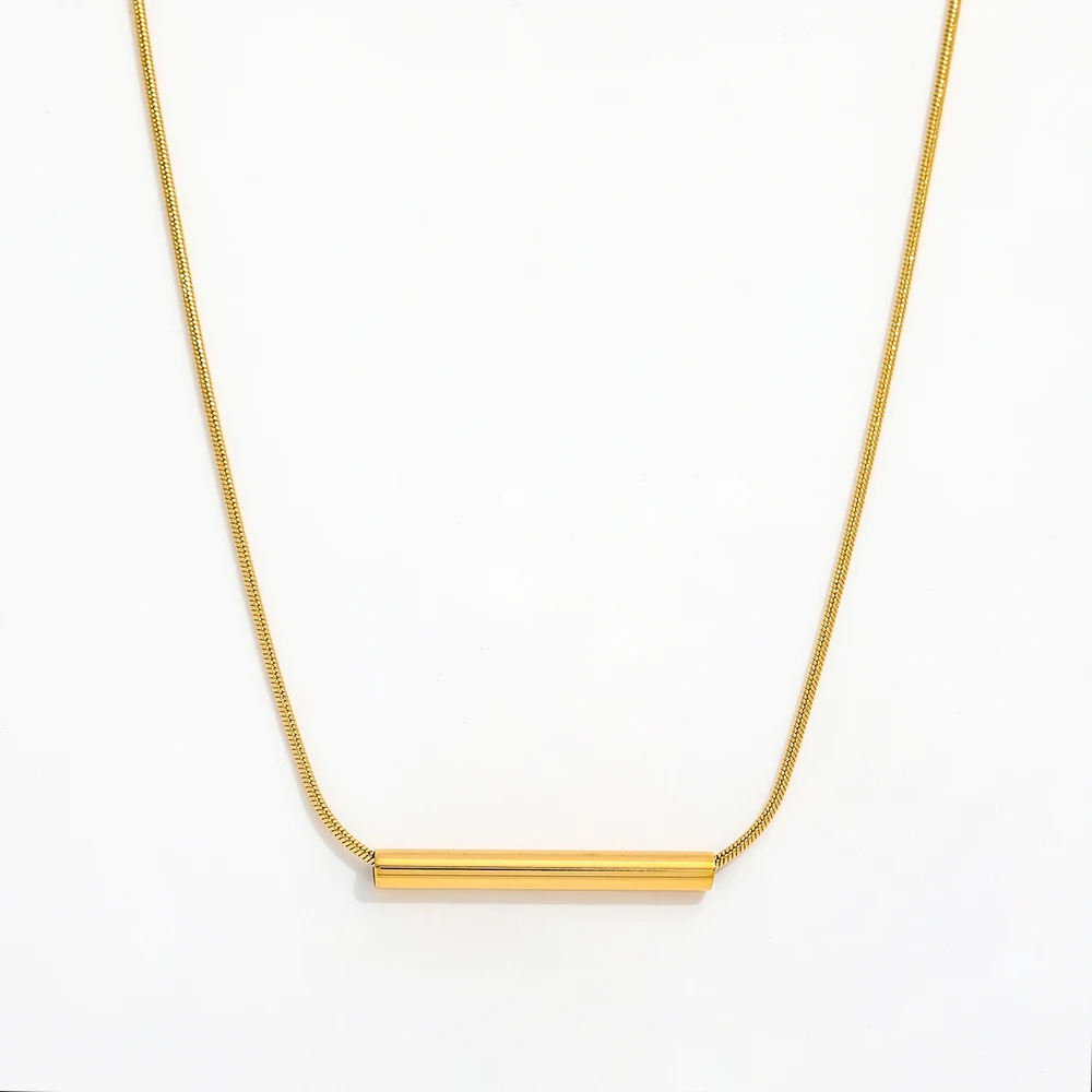 

Joolim Jewelry 18K Gold Plated Tube Pendant Necklace Dainty Necklace
