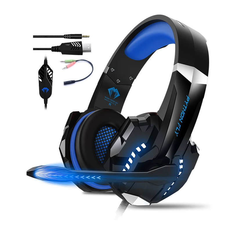

Free Sample PYTHON FLY G9000 Pro Auricular Gamer Headphones USB Noise Canceling Gaming Headset Headphones PS4 With Mic For PC