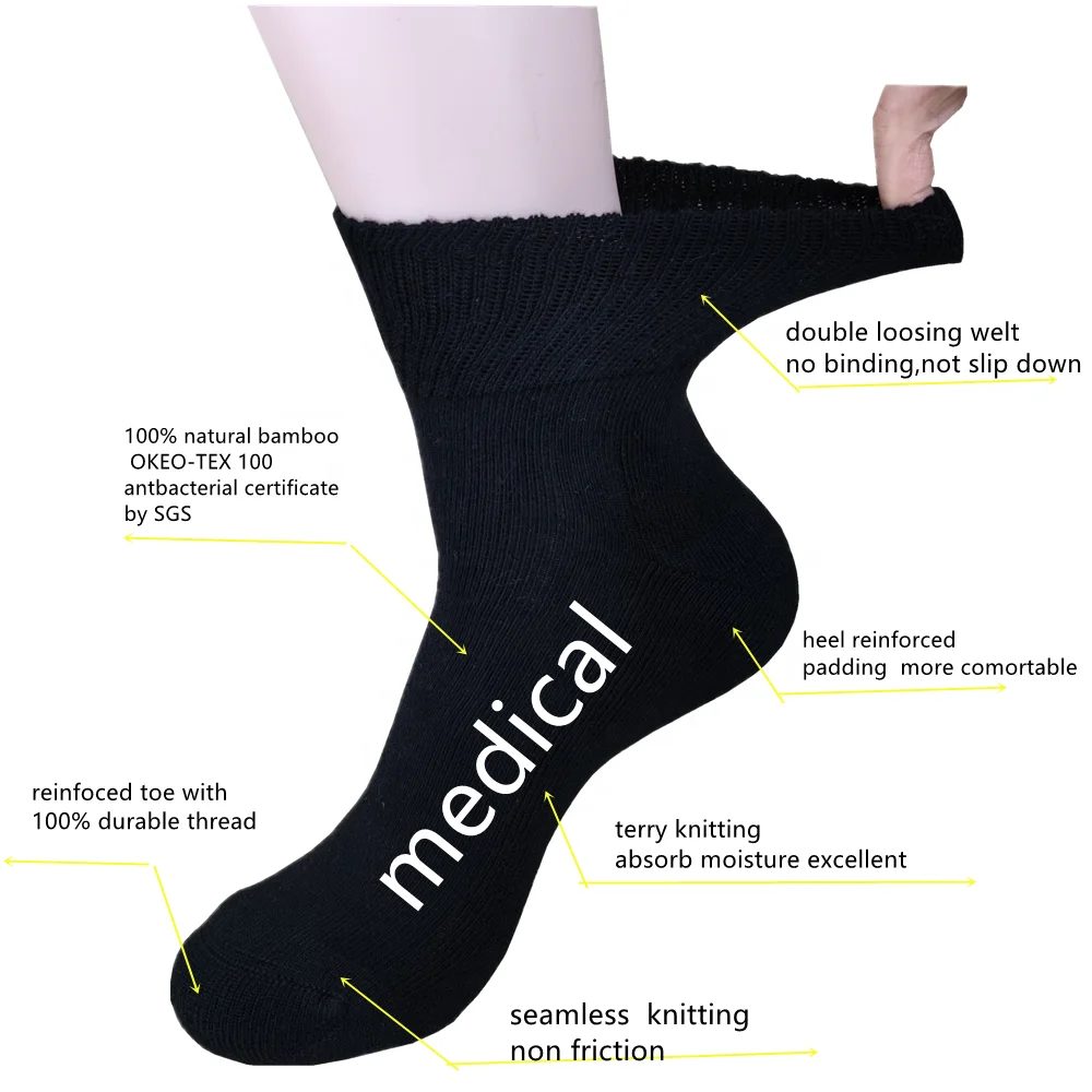 

sbamy custom made brand black boots anti bacterial medical socks bamboo bambu unisex socks