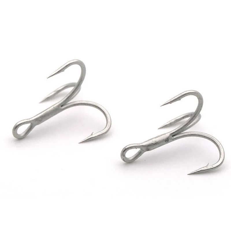 

Strong Treble Hooks FISH Hooks 4# 6# Fishing Tackle Fishhook Terminal Tackle, Silver