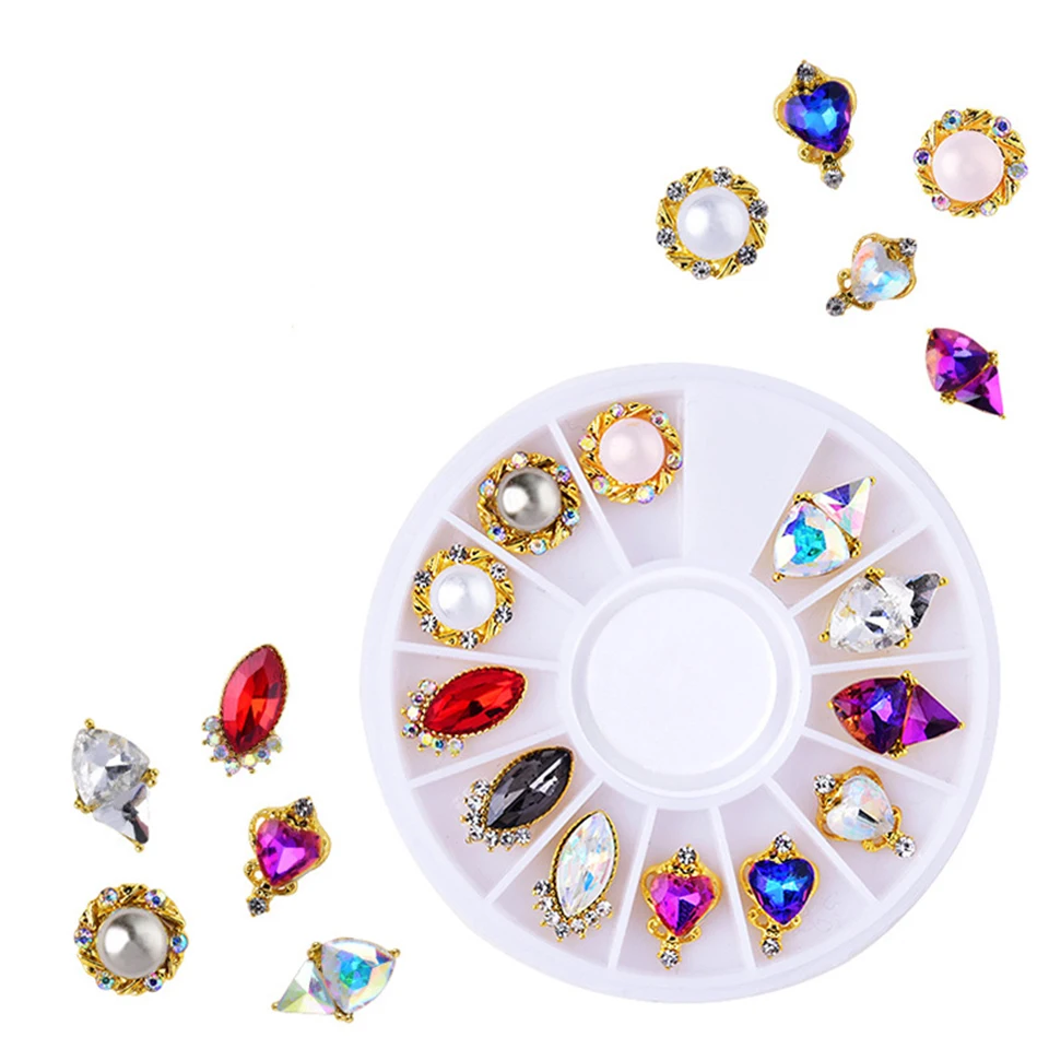 

2022 Beauty Nails Accessories Zircon Colorful Gem 3D Rhinestone Design Alloy Nail Art