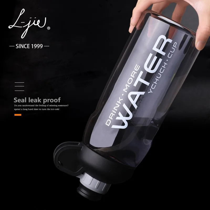 

Half Gallon Large Capacity Gym Big Mouth Handle Portable Jug BPA Free PP Fitness Water Bottle Outdoor Motivational Time Reminder, Customized color