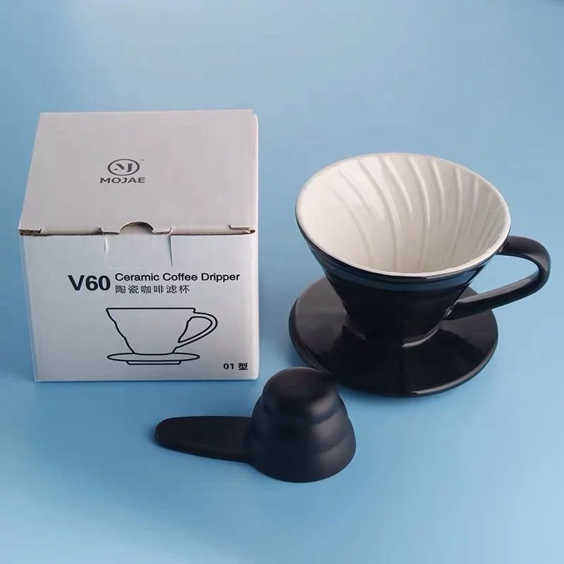 

High Quality Cloud V60  Black Driper Pour Over Ceramic Coffee Dripper