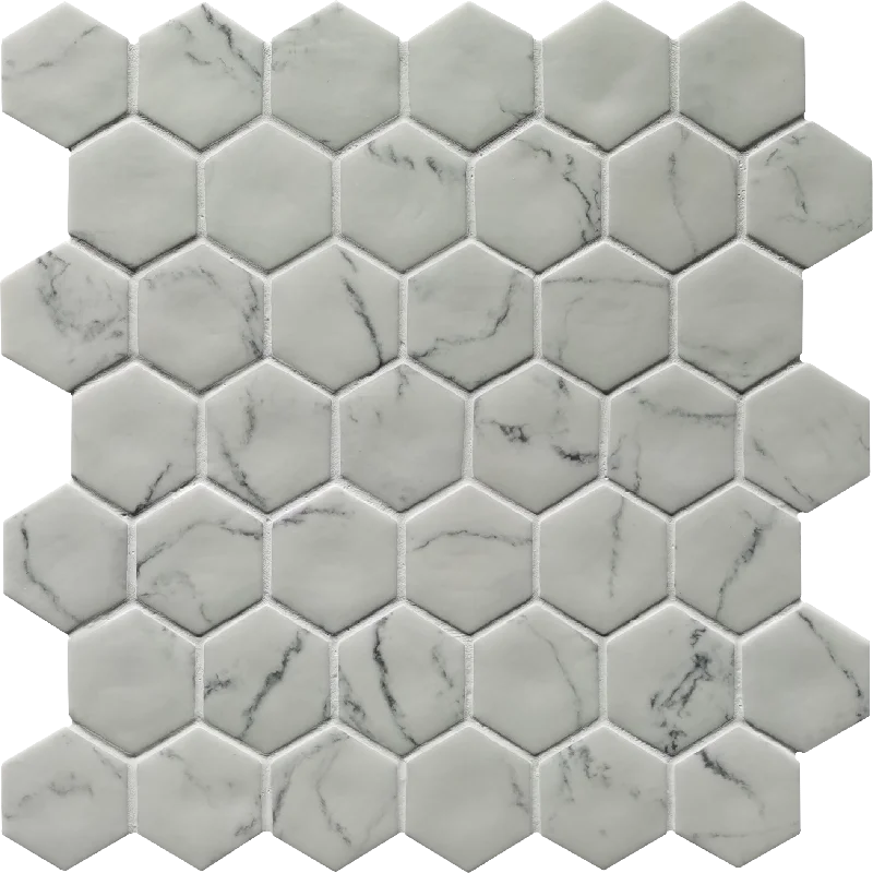 Hexagon Advanced White Ground Glass Mosaic For Wall