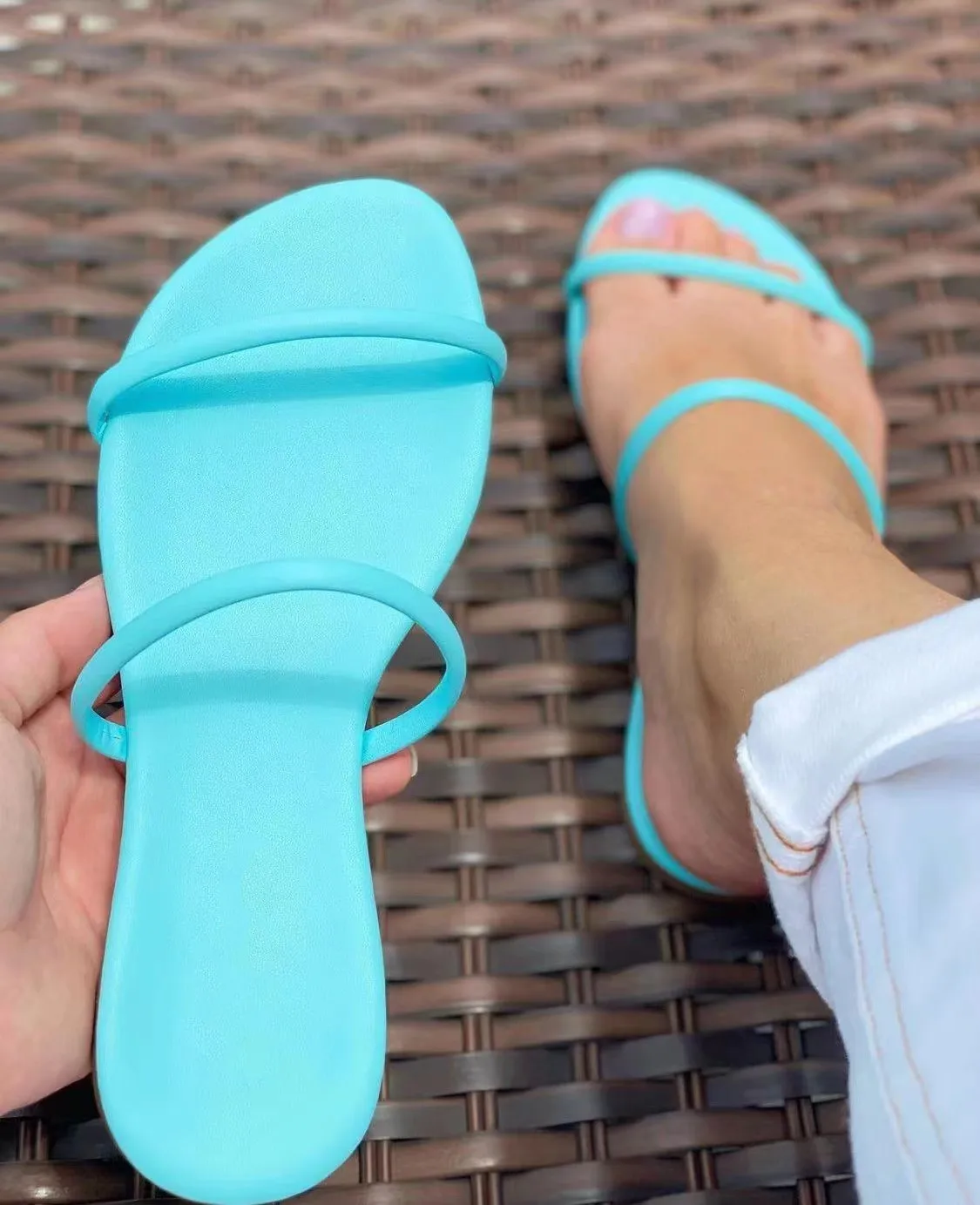 

Candy Color Slippers For Women Summer Sandals Women Strap Slippers Women'S Sandals