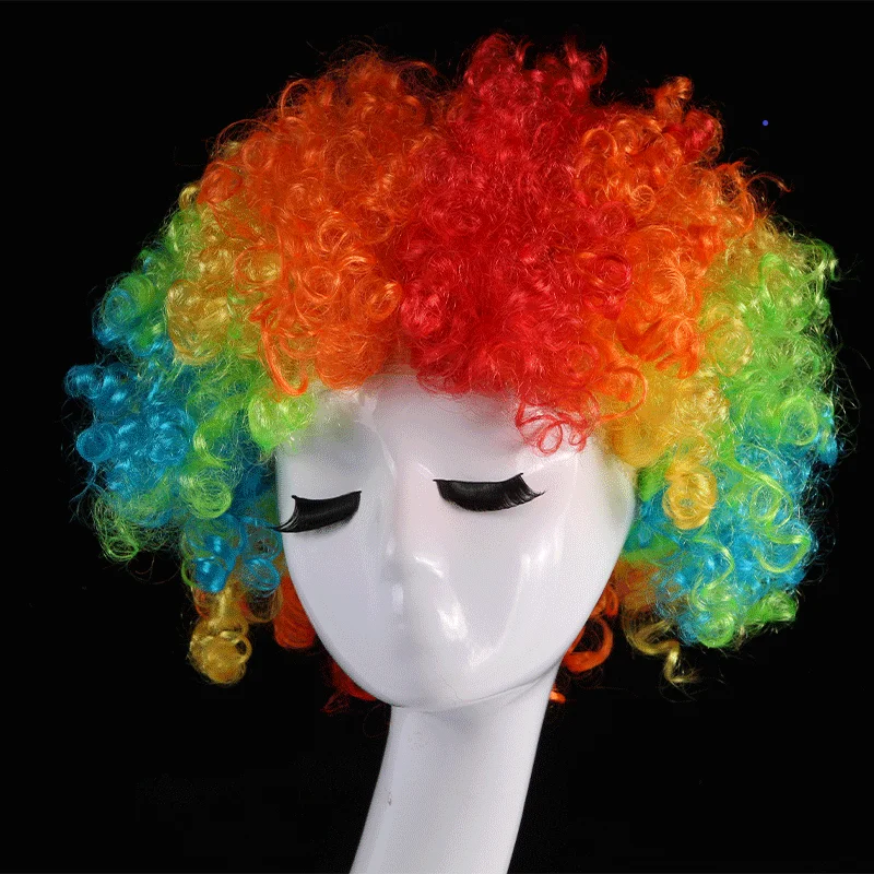 

Halloween Cosplay Children Fluffy Colored Wig Hair Adults Afro Clown Chemical Fiber Wig, Multi-colored