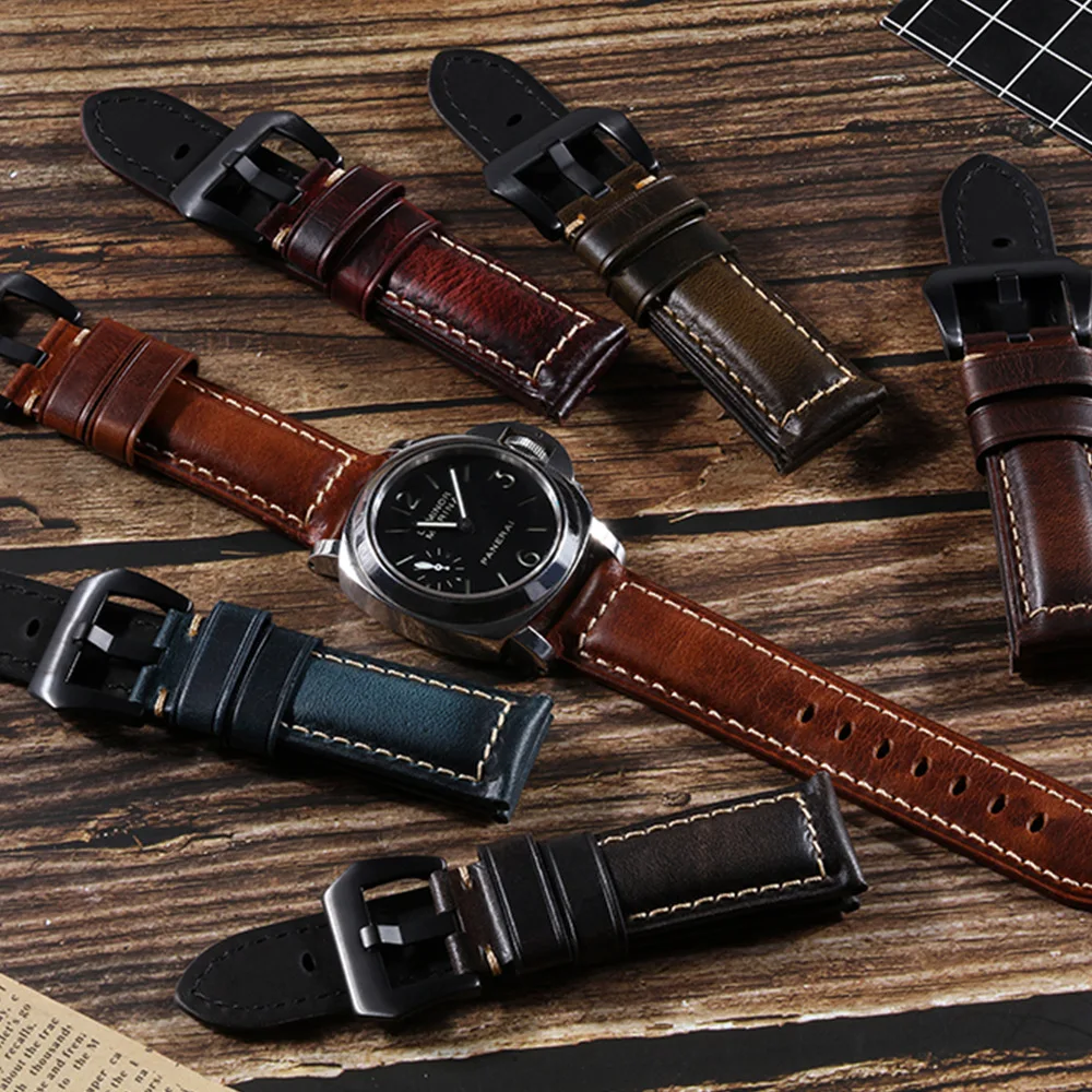 

Leather band wood watches womens watch leather strap leather 20mm 22mm watch bands, Optional