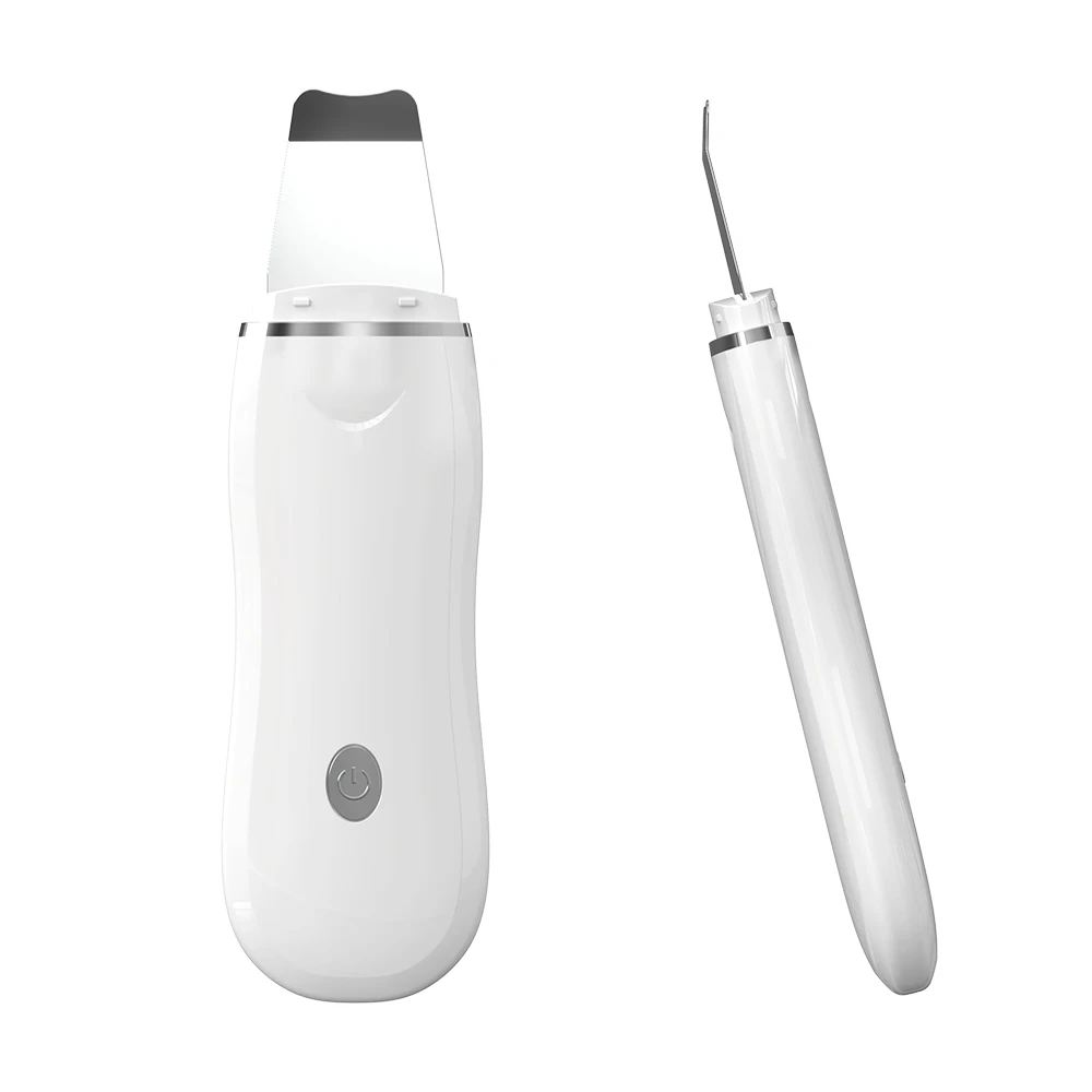 

Portable home use skin exfoliating face peeling beauty equipment ultrasonic scrubber facial spatula, White/customized