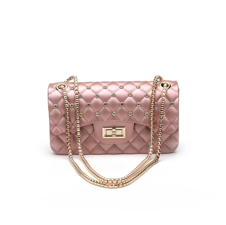 

Ready To Ship JAKARTA Women Beach Shoulder Diamond Matte PVC Jelly Bag, 6 colors