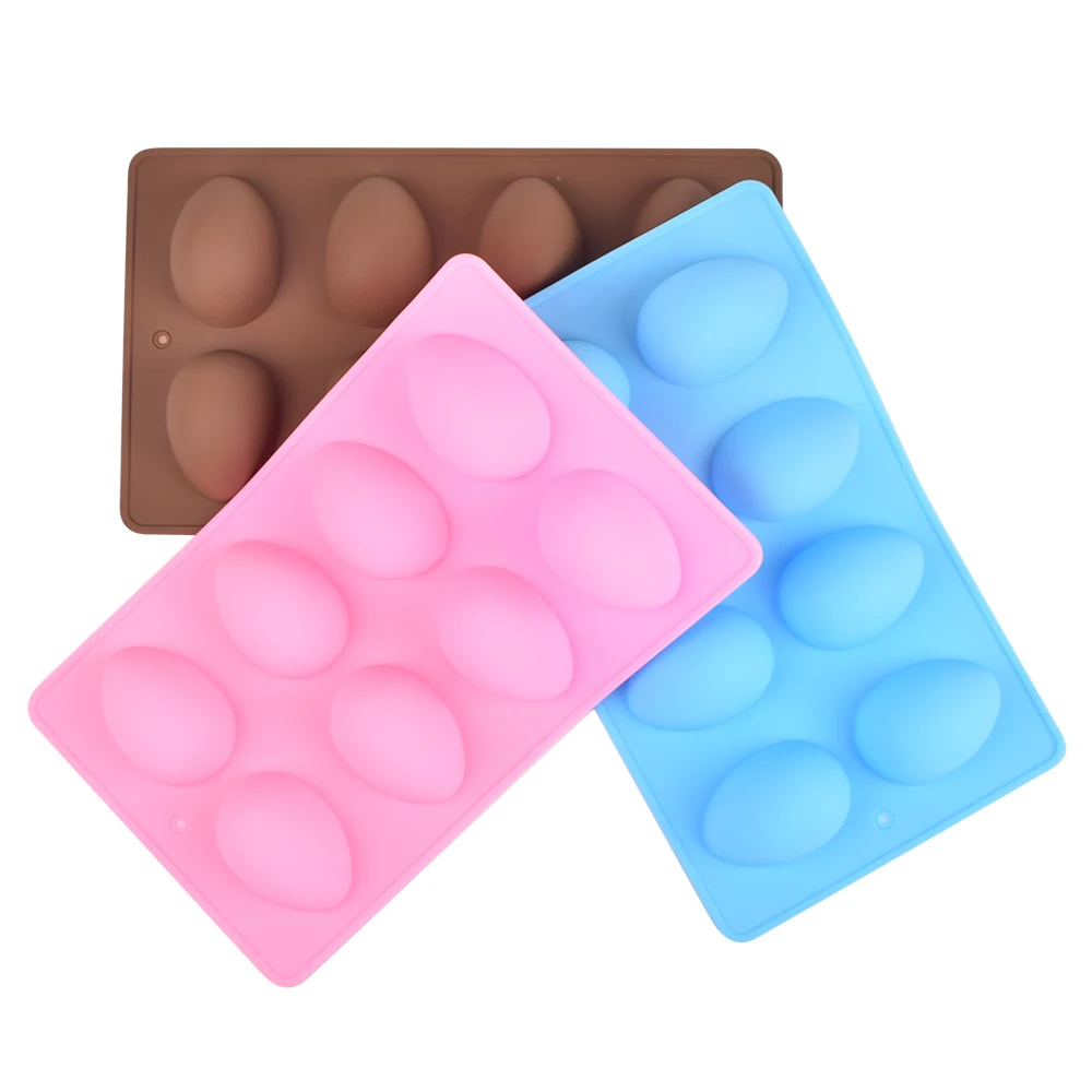 

8-cavity Easter Egg Shaped Cheap Cooking Supplies Silicone Cake Baking Molds Trays For Chocolate Candies