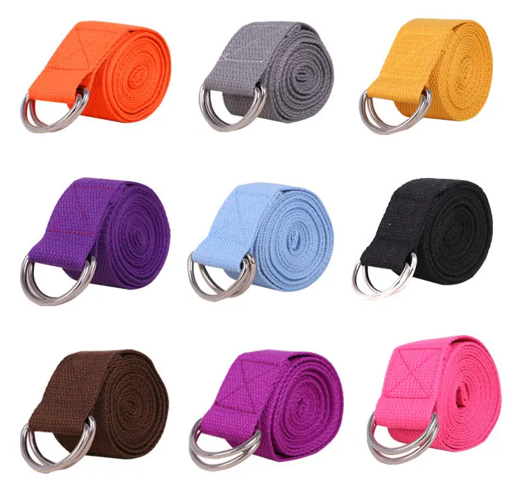 

Colorful Adjustable Stretch Yoga Belt D Ring Cotton Yoga Strap Fitness Accessories Gym Stretch Resistance Band