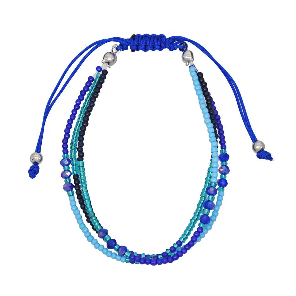 

2021 Hot selling handmade bead chain Bohemian resin bead women's bracelet stainless steel jewelry, Rose gold