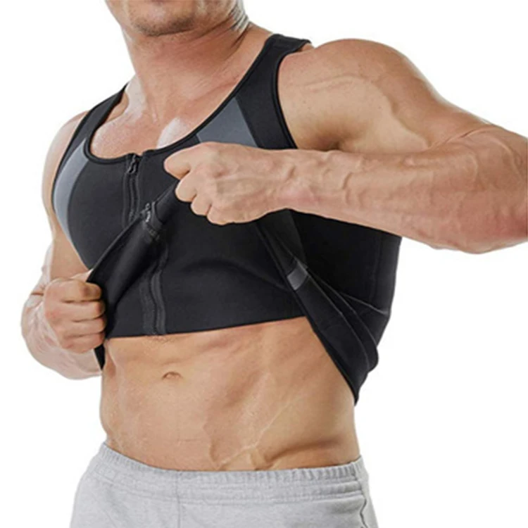 

Amazon Hot Sale New Zipper Men Body Shapewear For Sport Absorb Sweat Bodybuilder Look Shaper Men's Body Shaper Slimming, Pictures