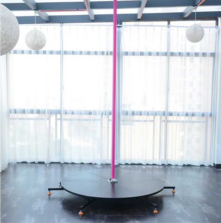 

Updated Version Dancing Pole Stage Collapsible Pole Stage Spinning Static, Silver, black, pink