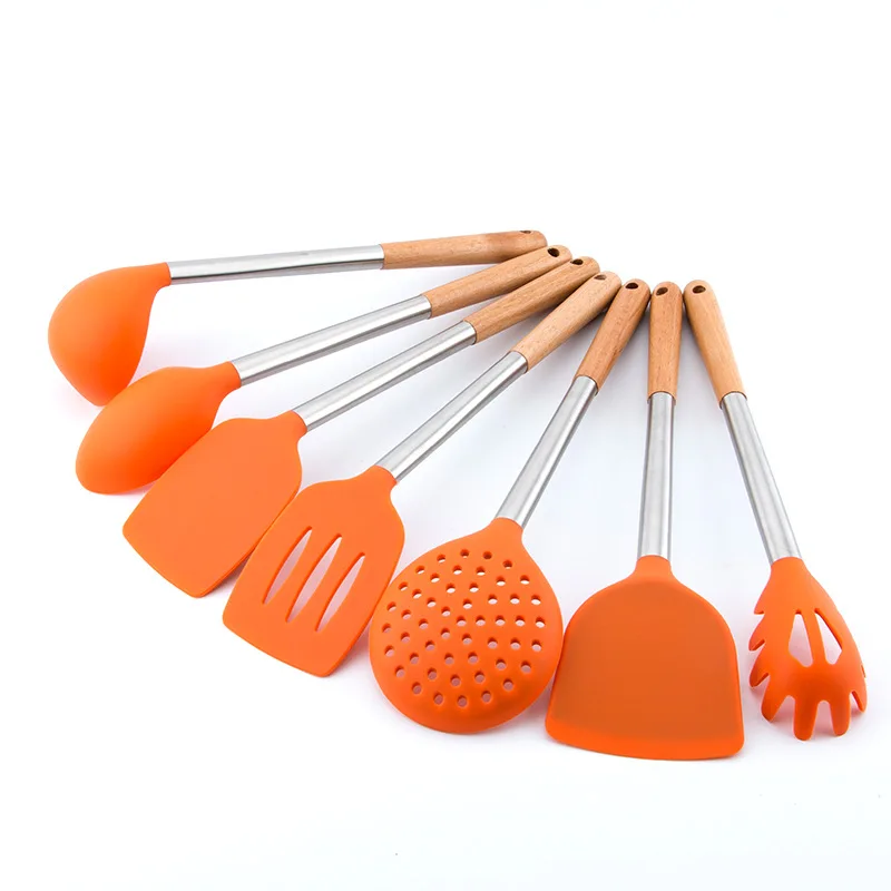 

Heat Resistant 10 Piece Silicone Cooking Utensils SetUtensils Set For Nonstick Cookware Kitchen Tools