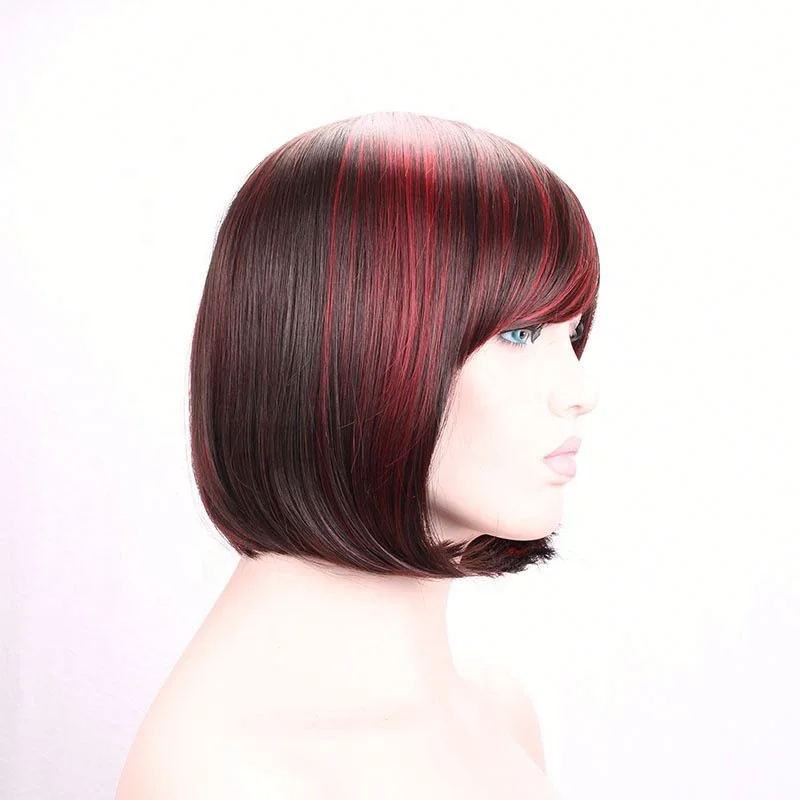 

Jhcentury Cosplay High Quality Sexy Women Wig Female African Big Short Hair Straight Hair Wig