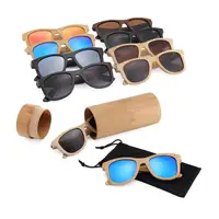 

2019 products black frame sun glasses bamboo polarized sunglasses