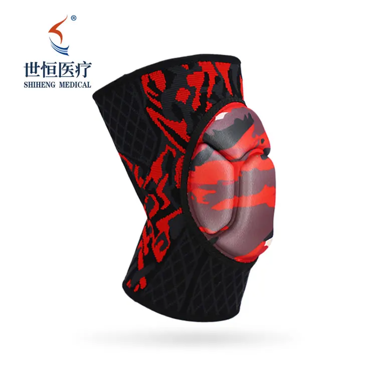 

Elastic neoprene compression knee brace support, Black, red, blue