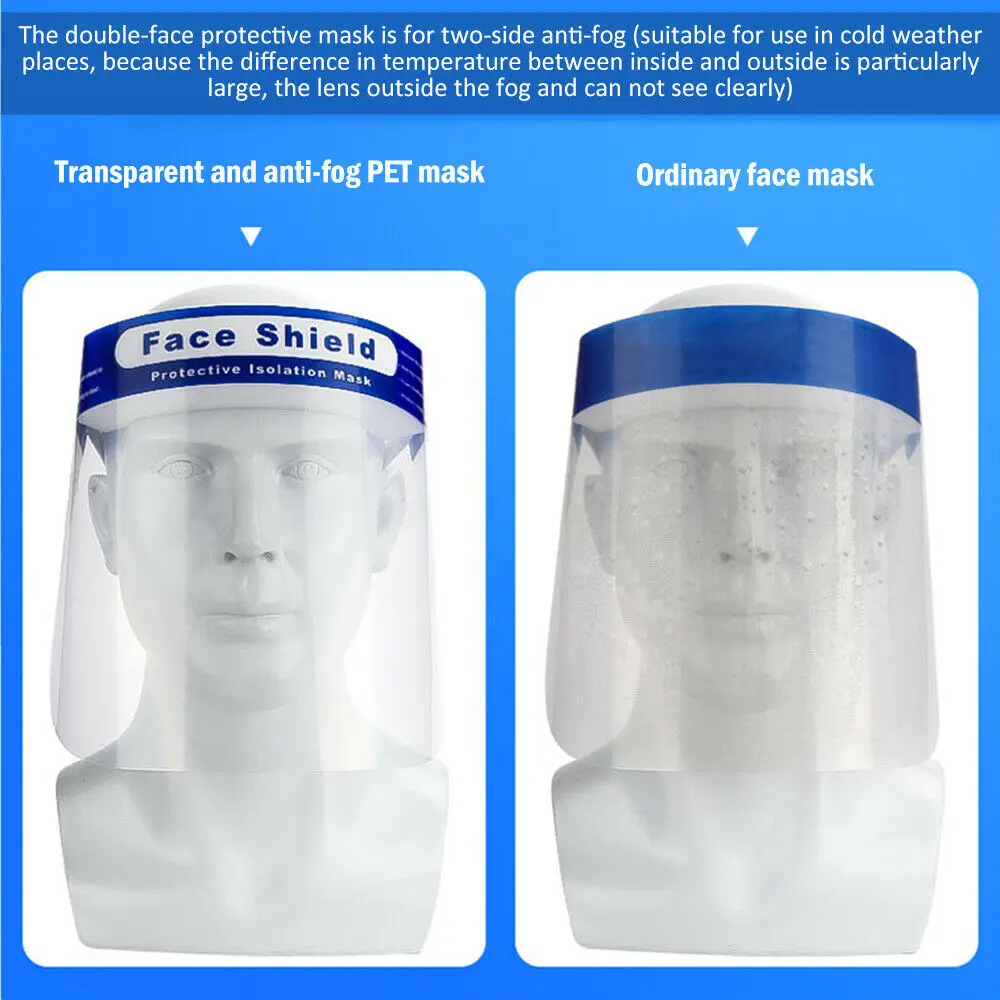 Hot Selling Wholesale Clear Face Guard Face Shield Mask Cover Anti Spatter Isolation Protective Face Shield