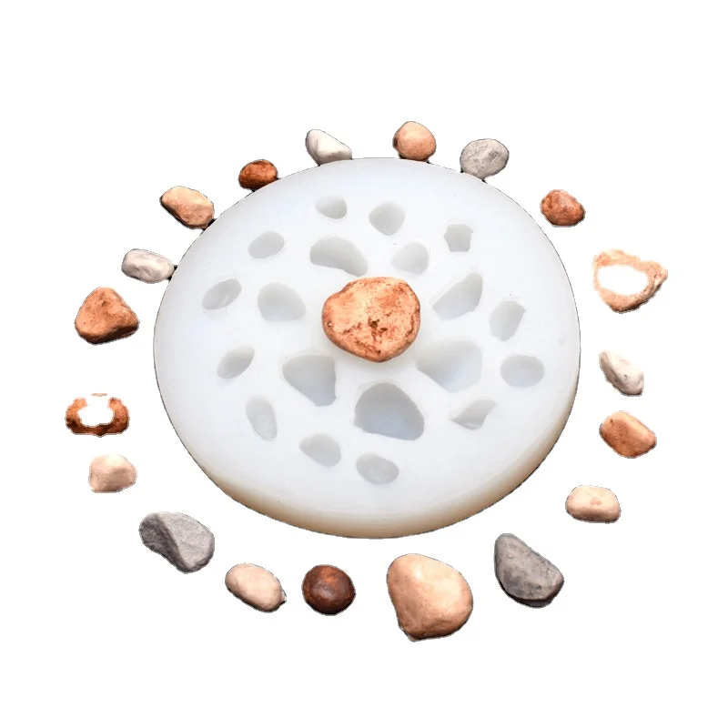 

20 holes pebbles cobblestone pastries chocolate freezer mini sugar cube silicone mold, As picture